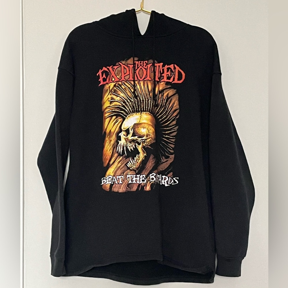 The Exploited Beat Bastards Hoodie VTG 90s 1996 Scottish Punk Skull VGUC